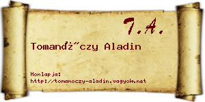Tomanóczy Aladin névjegykártya